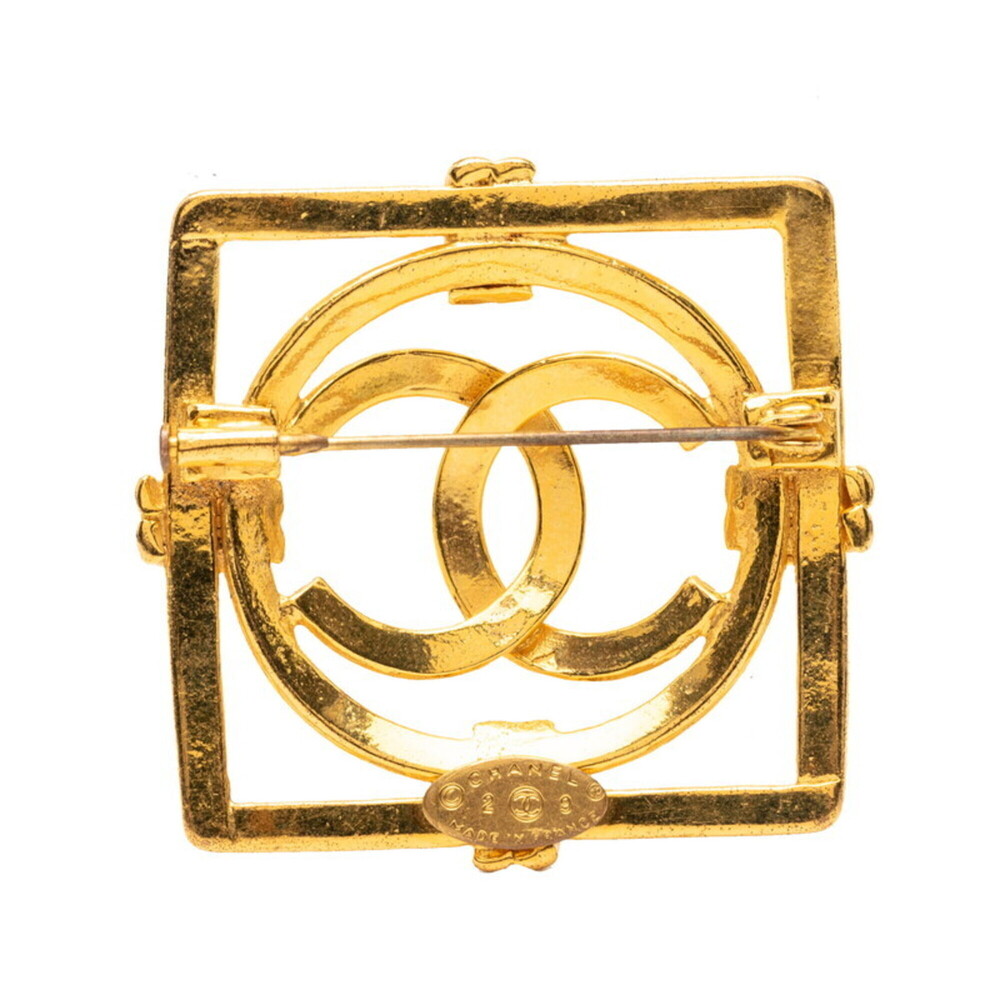 CHANEL Authentic Vintage Gold Logo Brooch - Picture 2 of 4